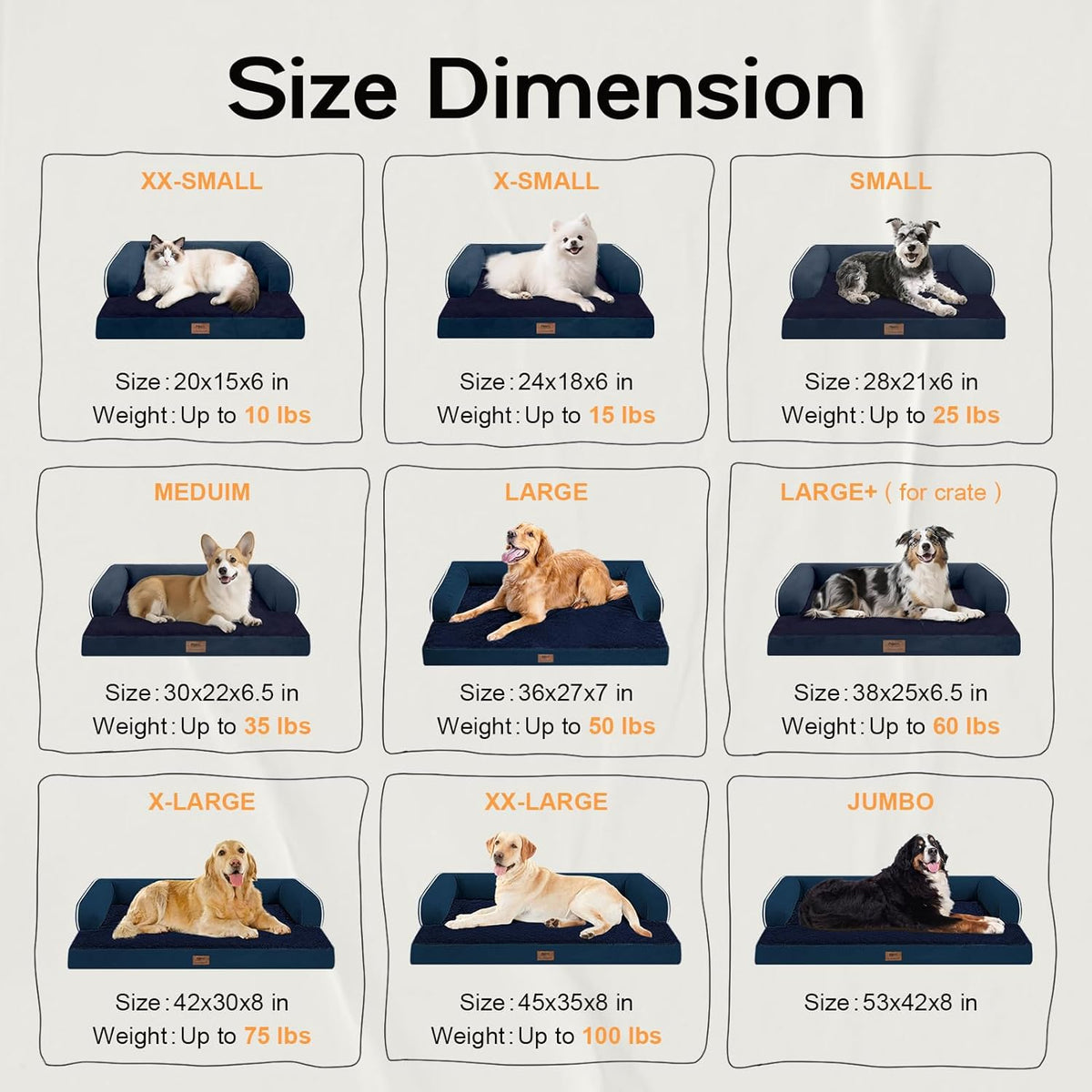 Extra Large Dog Bed-Orthopedic Waterproof XL Dog Bed for XLarge Extra Big Dogs - Foam Couch Sofa