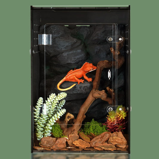 12x12x18 Reptile Enclosure – Acrylic Reptile Tank for Gecko, Snake, and Lizard – Compact PVC