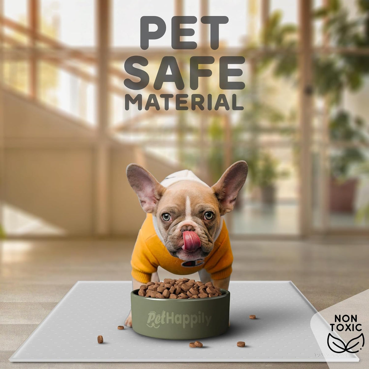 Dog Food Mat - Raised Edges Dogs Mat for Food and Water Prevent Spill, Waterproof Cat Food Mats
