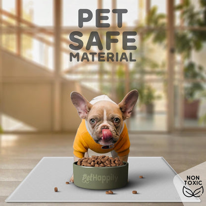 Dog Food Mat - Raised Edges Dogs Mat for Food and Water Prevent Spill, Waterproof Cat Food Mats