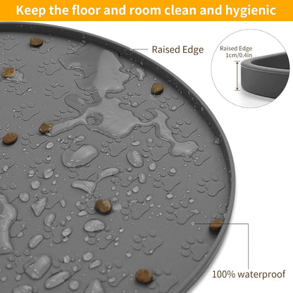 KPWACD Pet Feeding Mat for Dogs and Cats, Silicone Dog Placemat Non-Slip Waterproof Bowl Mats