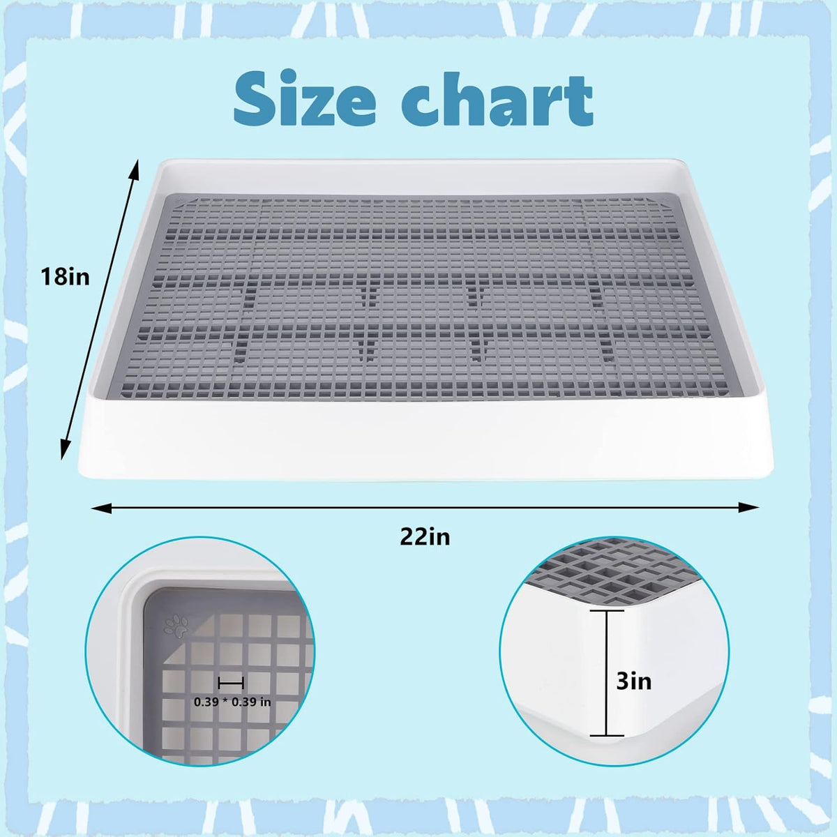 FHTONGE Extra Large Rabbit Litter Box Trainer Tray, Bunny Potty Training Litter Box for