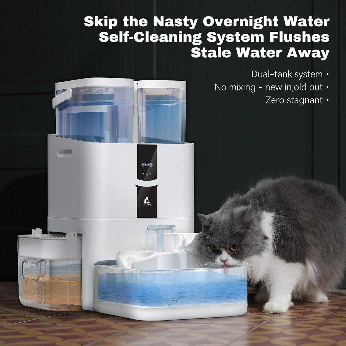 DailyFresh Cat Water Fountain 10L/338 oz Self Refilling, Pet Drinking Fountains for Dogs Indoor