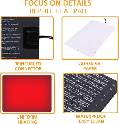 Aiicioo Under Tank Heater Thermostat - Reptile Heating Pad with Temperature Control Reptile Heat