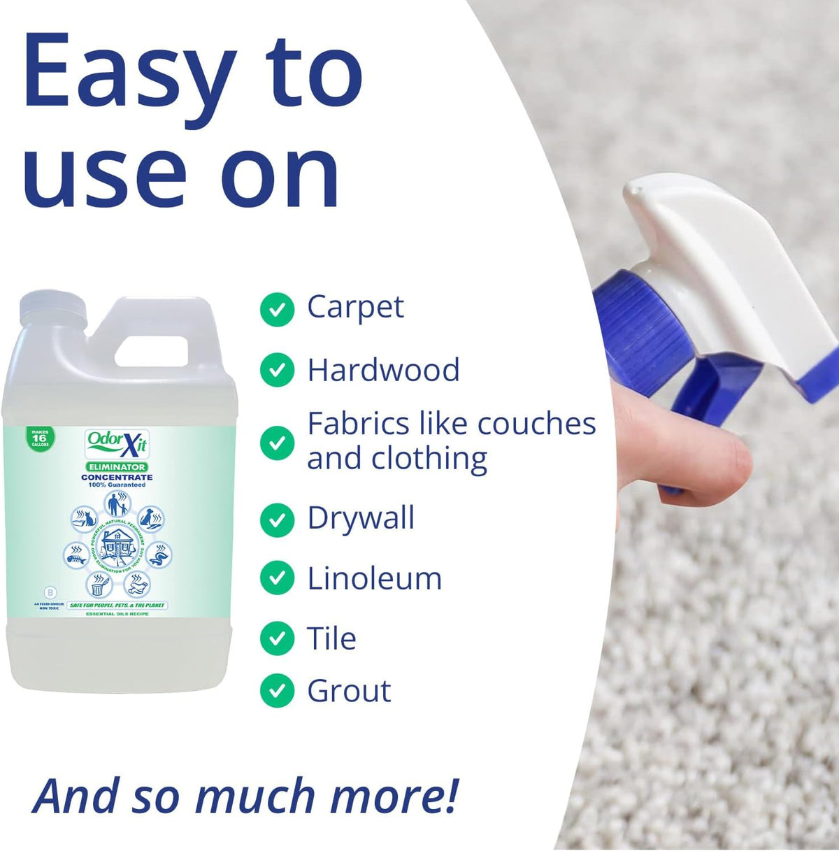 Concentrated Pet Urine Odor Eliminator, Ideal for Cat, Dog Poo and Urine Smell, Versatile & Natural