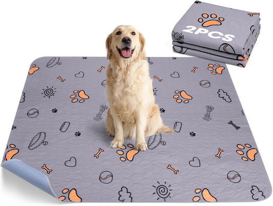 Washable Pee Pads for Dogs, 2 Pack Large 41"x41" Super Absorbent Reusable Pads for Dog Training