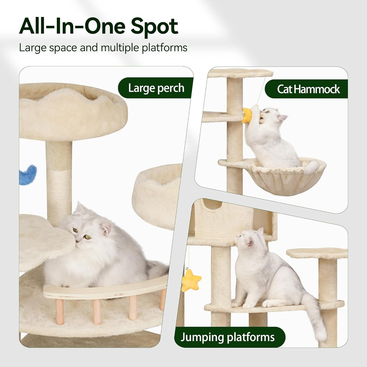 85inch Heavy Duty Cat Tree for Indoor Cats Large Adult, Tall Giant Cat Tower with Scratching Post