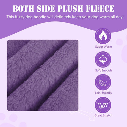 Stpiatue Dog Hoodie (Purple) - Warm Polyester Hooded Sweater for Extra Large Dogs, XX-Large, 36''