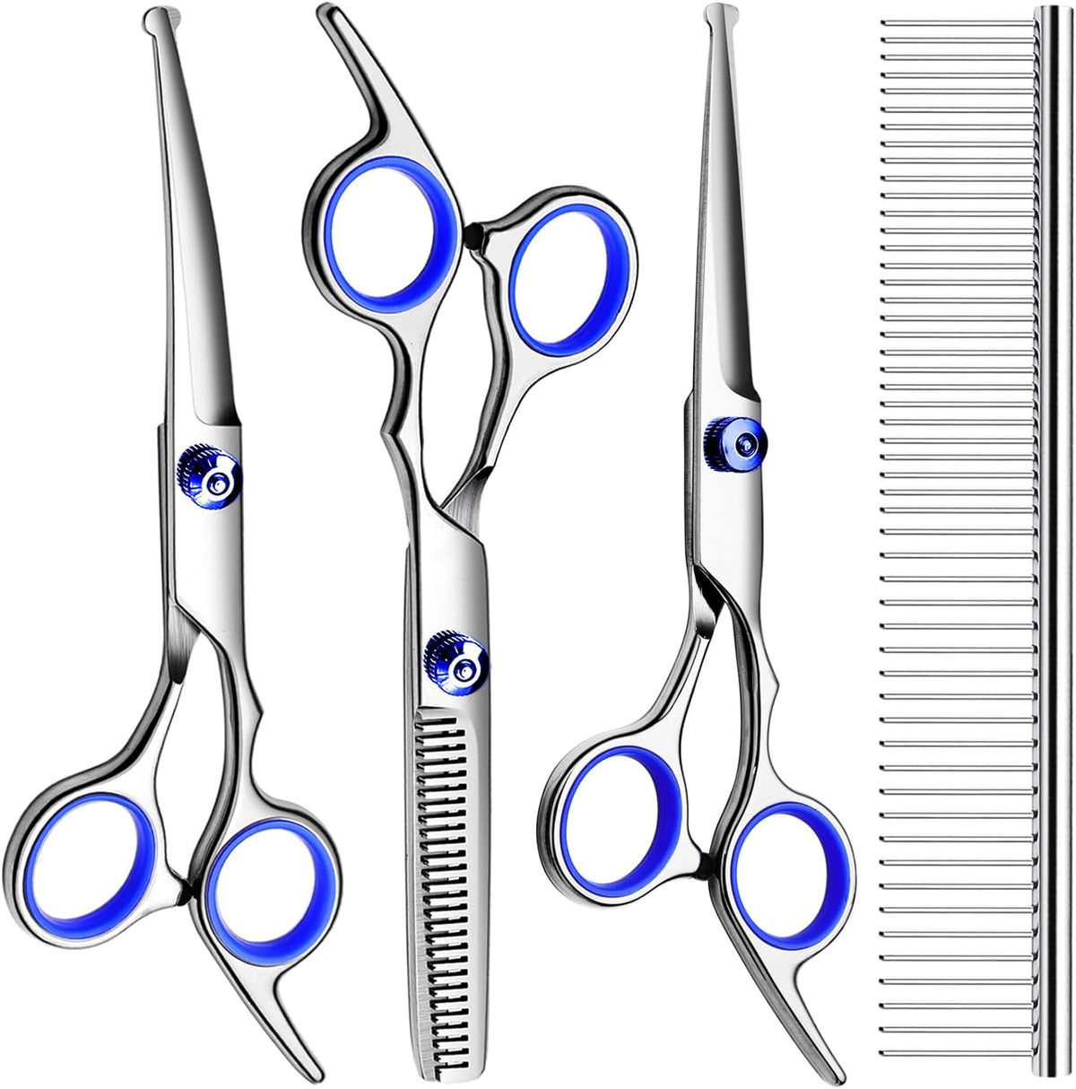 Professional Dog Grooming Scissors Kit, Titanium Coated Dog Scissors for Grooming, Grooming Shears
