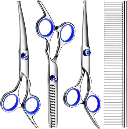 Professional Dog Grooming Scissors Kit, Titanium Coated Dog Scissors for Grooming, Grooming Shears