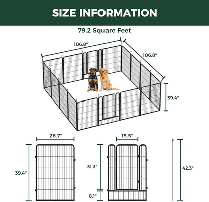 FXW Rollick Unleashed Dog Playpen for Indoor, Yard, RV Camping, 40 inch 16 Panels for Medium and