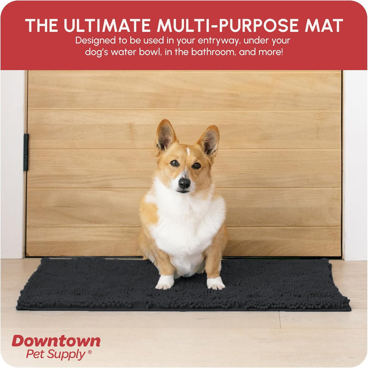 My Doggy Place Microfiber Dog Mat for Muddy Paws, 31" x 20" Charcoal - Absorbent and Quick-Drying