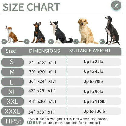 KHONSU PET Dog Bed Mat for Crate 1.1in Slim Cooling Pad Reversible Flannel & Waterproof Canva for