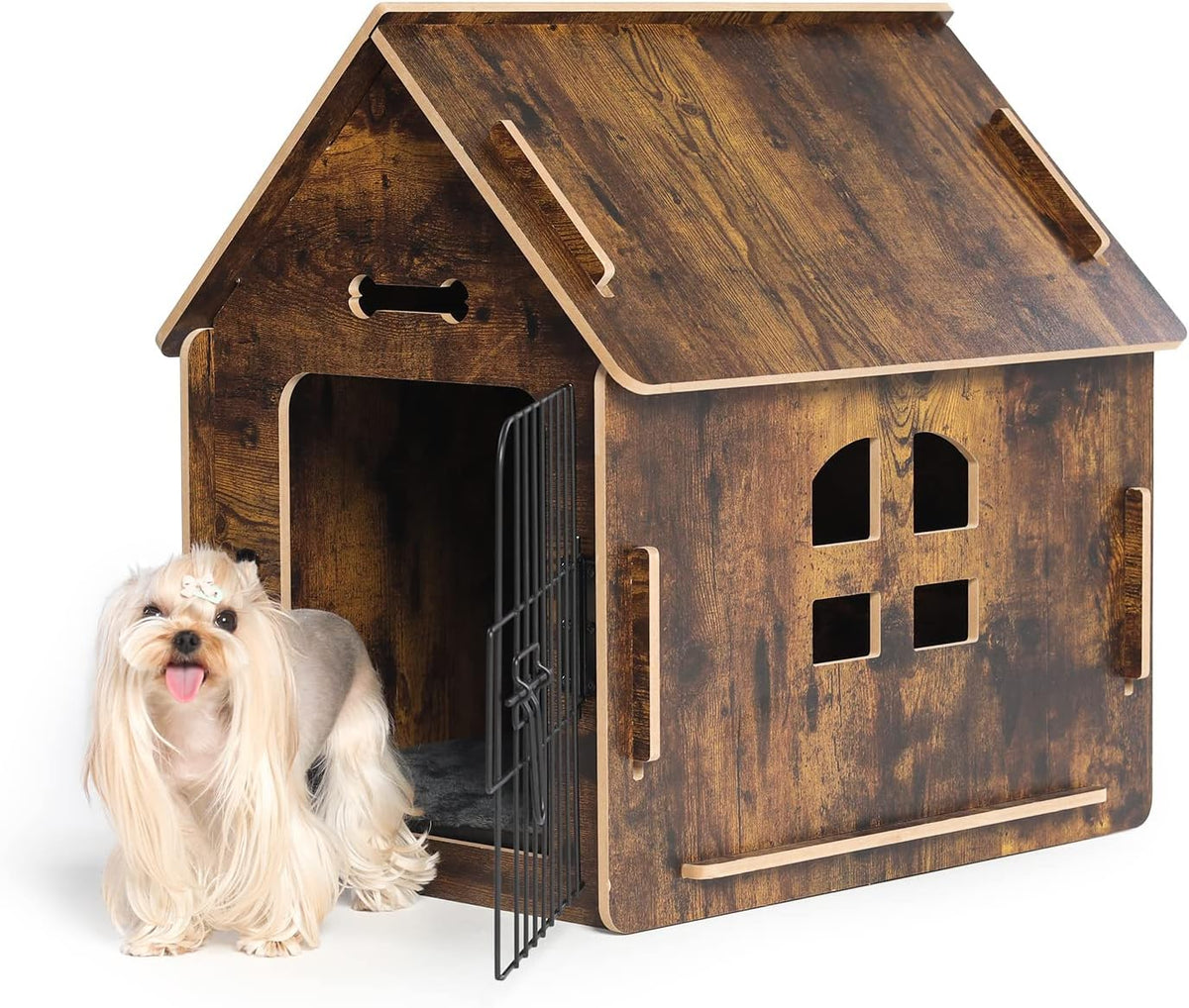 Dog House Indoor for Small Dogs or Cats, Cozy Wooden Design, Small Indoor Bed House, with Air Vents
