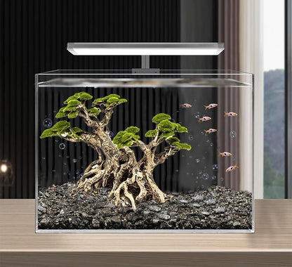 Novelsite Fish Tank Decor- Bonsai Trees with Faux Moss- Aquarium Rocks Aquascaping- Made of