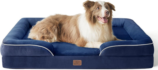 Bedsure L Plus Orthopedic Dog Bed for Large Dogs - Washable Dog Cat Bed Waterproof, L Plus Big