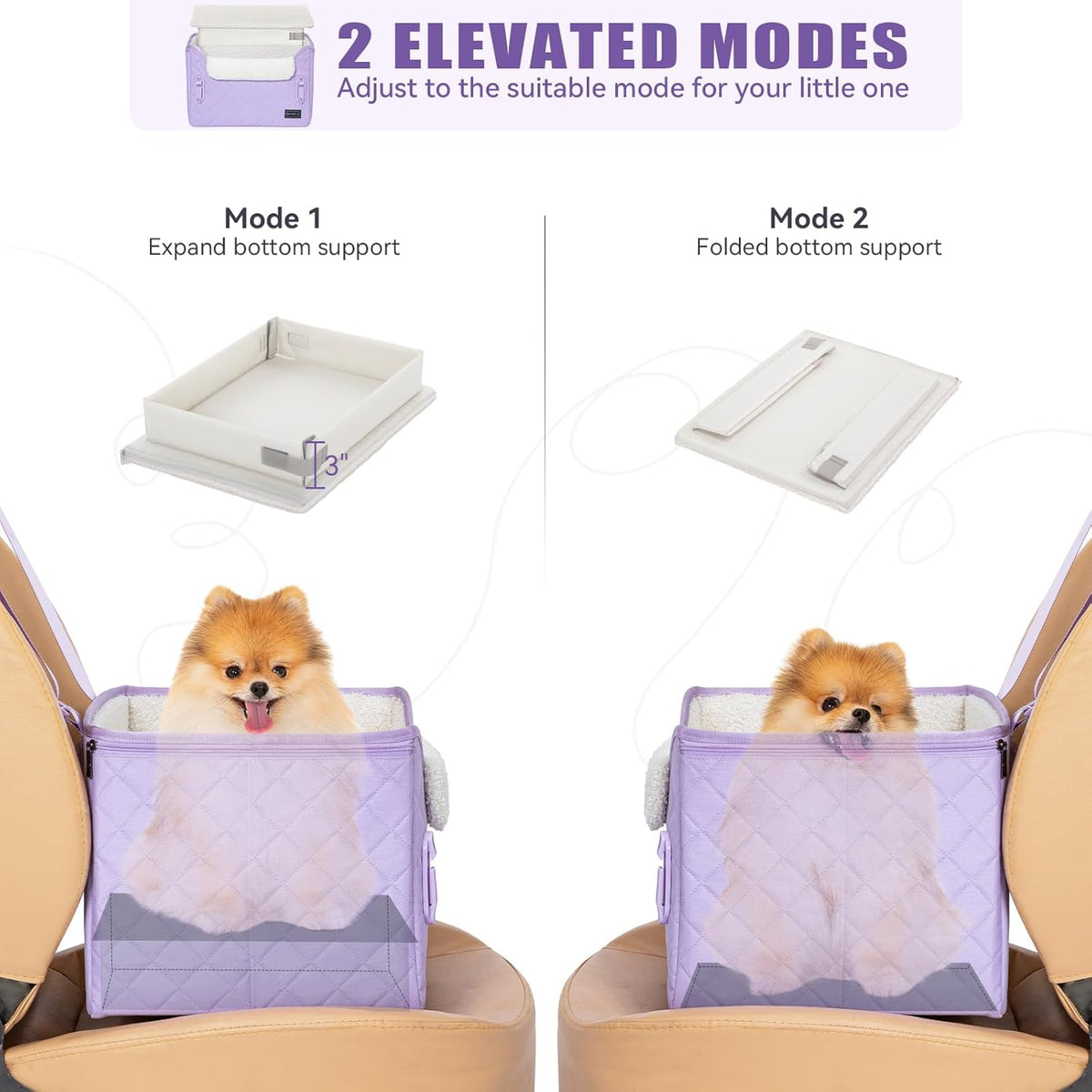 PETSFIT Dog Car Seats for Small Dogs, Patent Safe Buckles Cat Car Seat, Car Seat for Dogs with