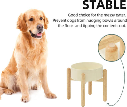 Ceramic 8.2inch Raised Dog Bowl with Stand for Large - Breed Dogs, Pet Food and Water Feeder(Single
