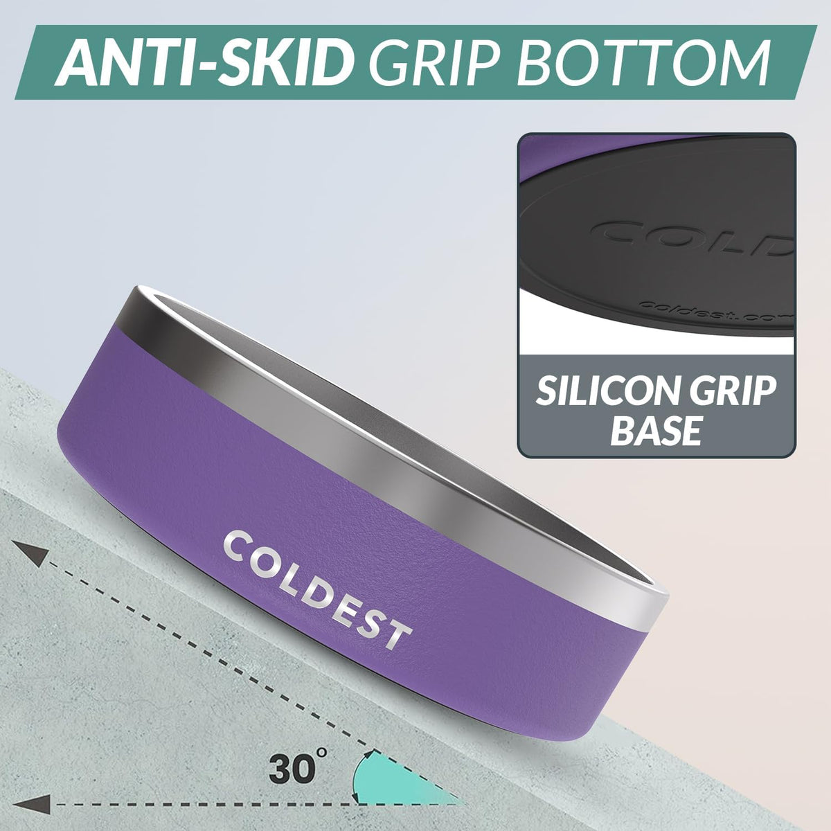 Coldest Dog Bowl - Anti Rust Metal, Non Slip, 3 Layers Insulated Stainless Steel Dog Bowls - Spill