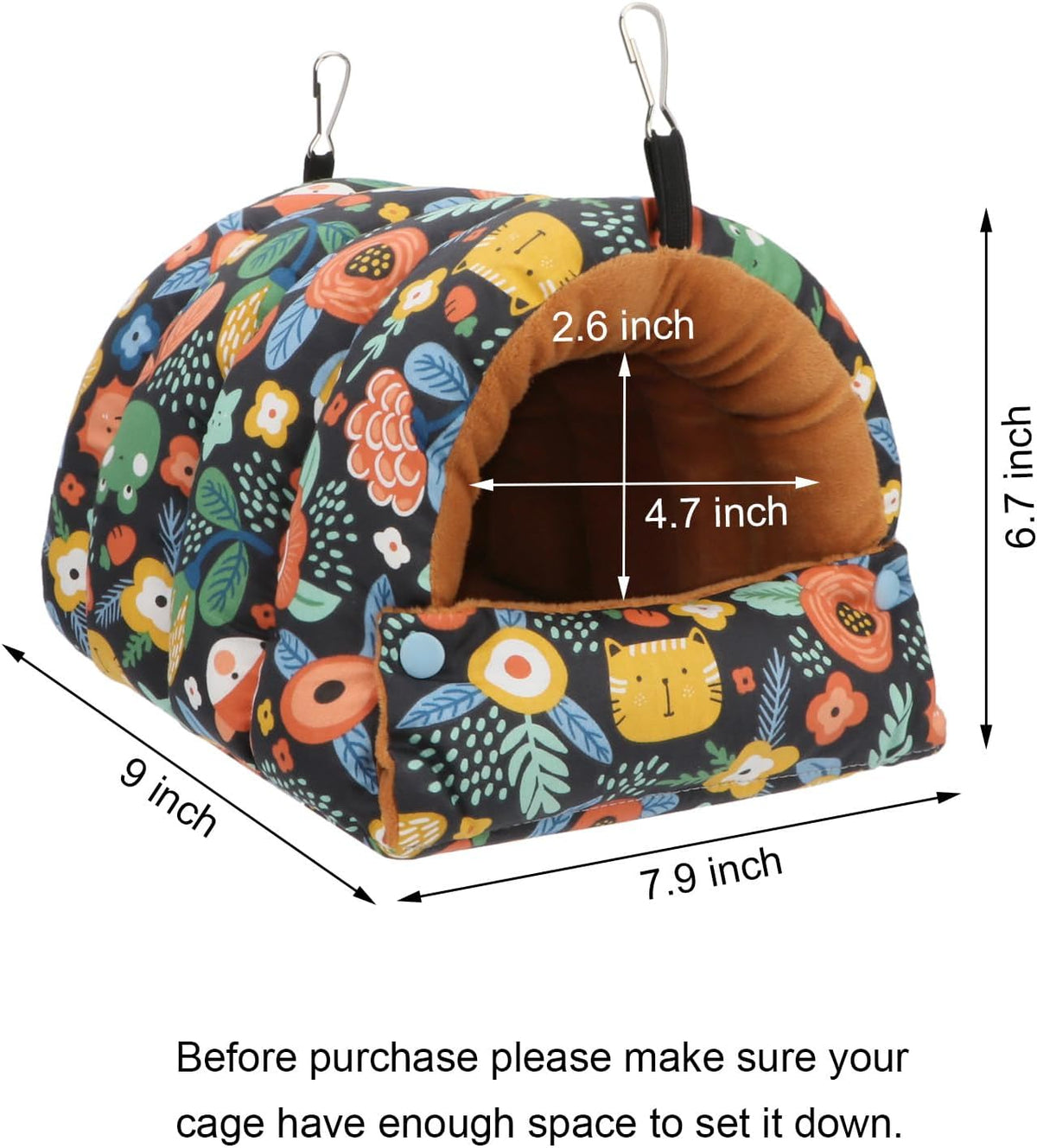 Wontee Bird Nest House Winter Warm Snuggle Hut Bird Bed Hanging Hammock for Parrots Budgies