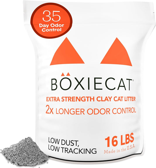 Boxie® Extra Strength 35 Day Odour Control Clumping Clay Cat & Kitty Litter 16lb, 99.9% Dust-Free