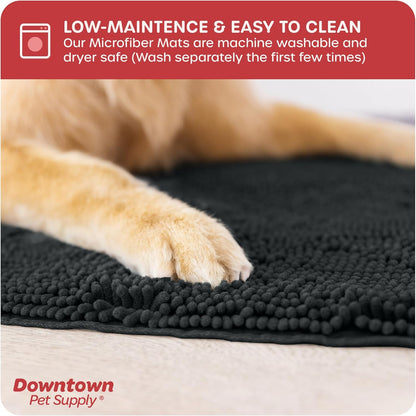 My Doggy Place Microfiber Dog Mat for Muddy Paws, 31" x 20" Charcoal - Absorbent and Quick-Drying