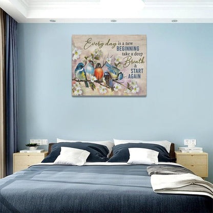 Bird Wall Art Farmhouse Flower Branch Pictures Rustic Country Birds Wall Decor Floral Canvas Print