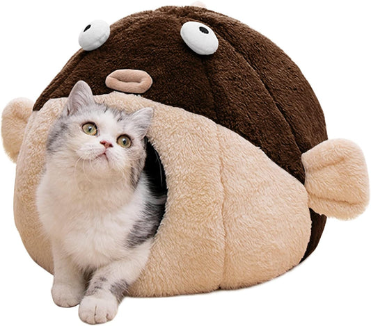 Cat Beds for Indoor Cats - Cat Bed Cave with Removable Washable Cushioned Pillow, Soft Plush