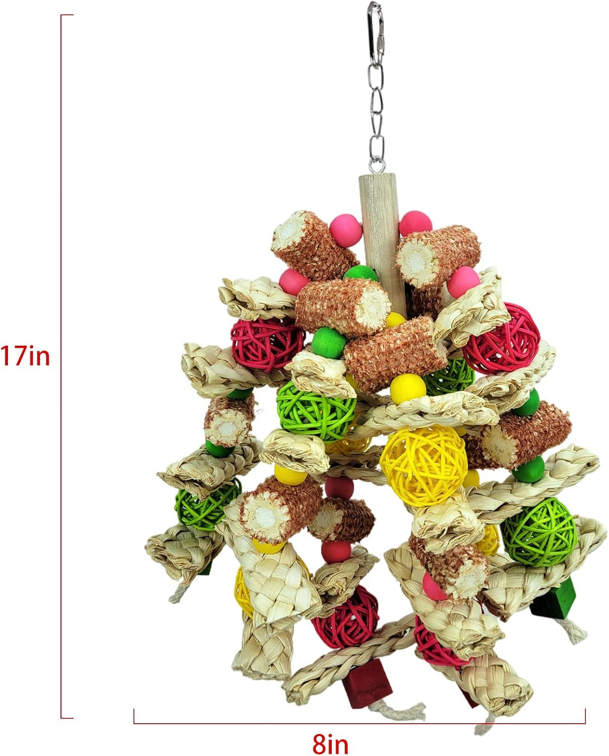 Parrot Toys, Natural Corncob Bird Chew Toys for Small and Medium Macaws, African Grey Parrots