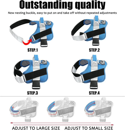 Bolux Dog Harness, No-Pull Reflective Dog Vest, Breathable Adjustable Pet Harness with Handle for