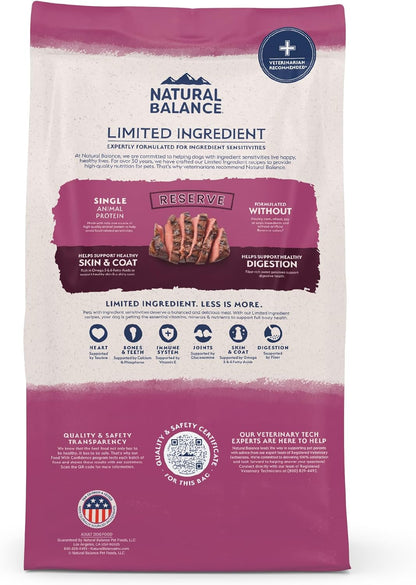 Natural Balance Limited Ingredient Adult Grain-Free Dry Dog Food, Reserve Sweet Potato & Venison