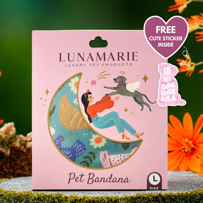 LunaMarie - Luxury Pet Birthday Bandanas -Premium & Silky Poly Fabric | 100% Handmade | Custom