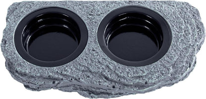 Wacool Magnetic Gecko Ledge - Double Bowl Reptile Feeding Tray with 6 Feeding Cups for Geckos