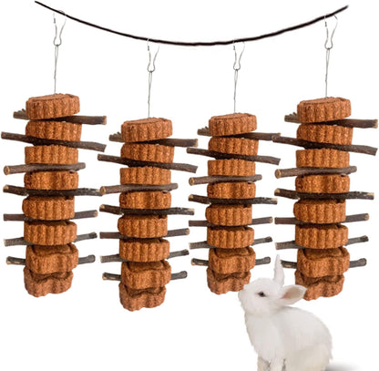 Bunny Carrot Cake Chew Toys,Rabbit Teeth Grinding Hanging Chinchillas Molar Toy Improve Dental