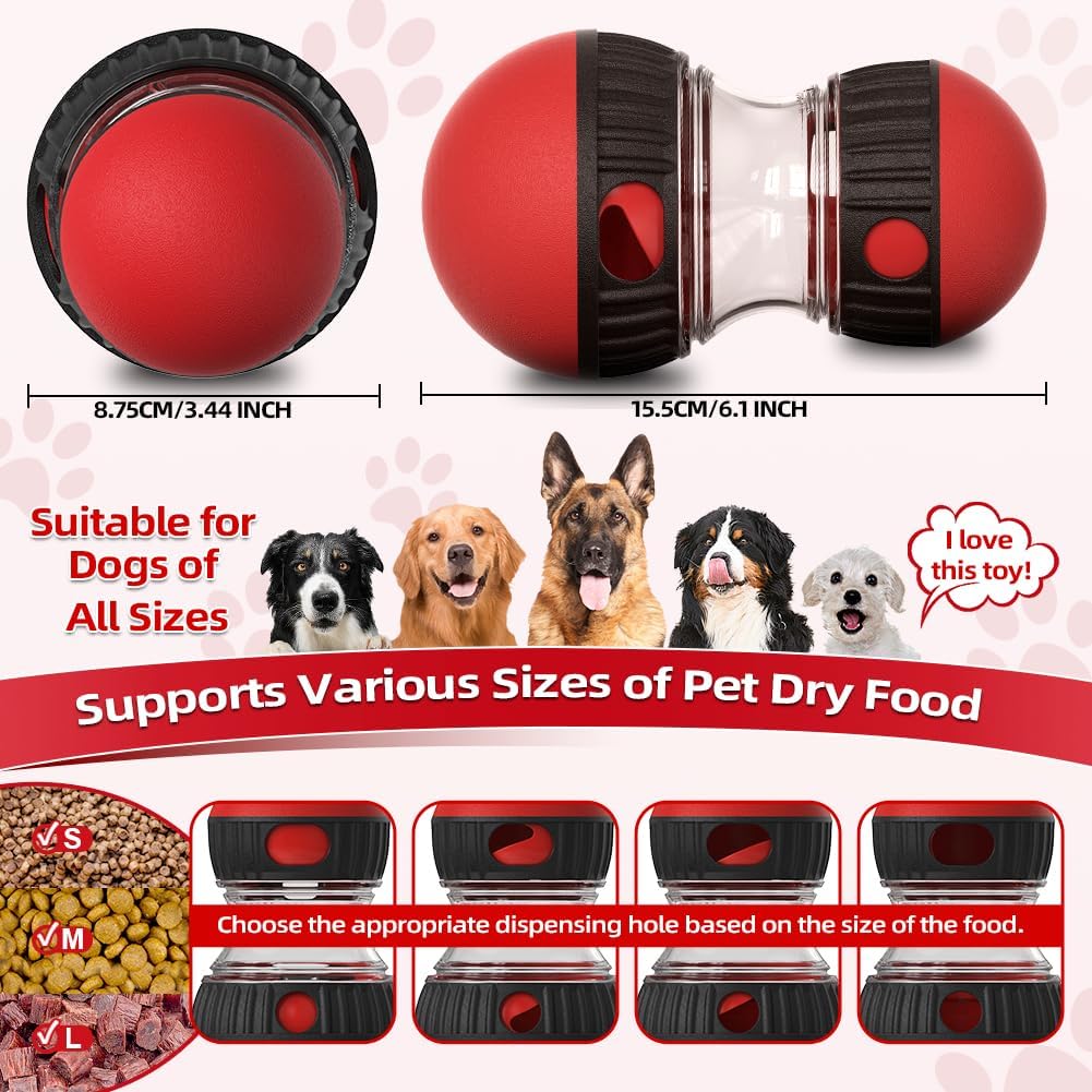 Dog Puzzle Toys, Rolling Treat Dispensing Ball, Brain Stimulation & Slow Feeder, Dog Enrichment