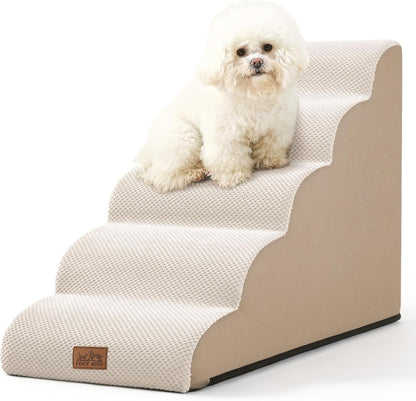 Dog Stairs for Small Dog 22.6" H, Curved Pet Step for Puppy, Older Cat, Medium Pet Ramp for High