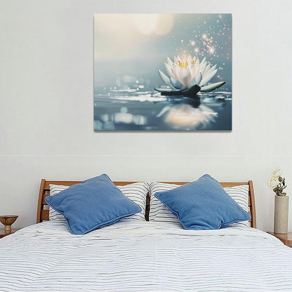 Bathroom Lotus Wall Art Floral Pictures Zen Meditation Wall Decor Yoga Spa Spiritual Canvas Print