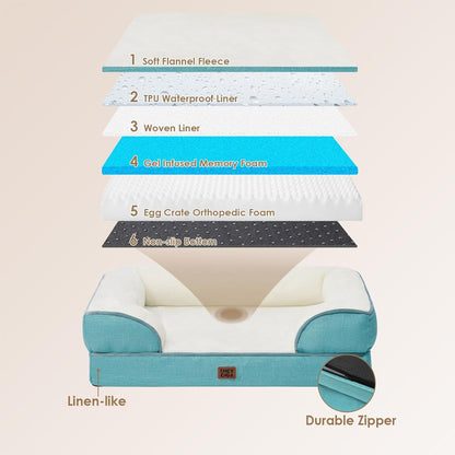 EHEYCIGA Orthopedic Dog Beds for Large Dogs, Waterproof Memory Foam Large Dog Bed with Sides