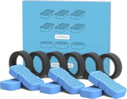 Cat Water Fountain Filters Replacement: 6 Carbon Filters + 6 Sponge Filters - Pet fountain with
