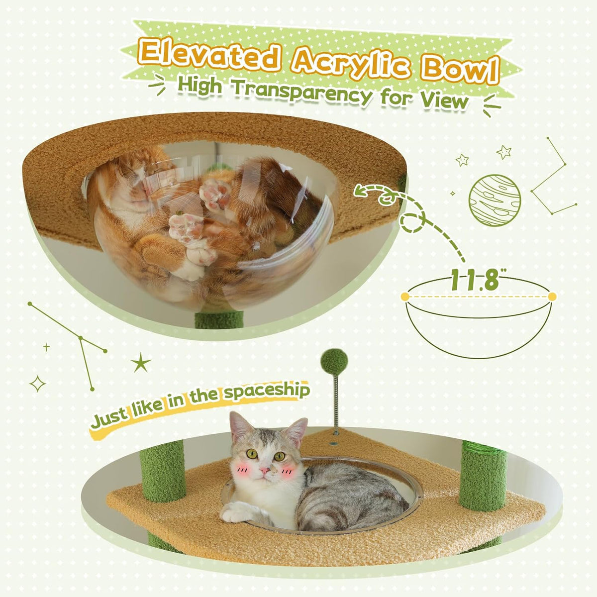 PEQULTI Floor to Ceiling Cat Tree 92.9’’-101.6’’ Height Adjustable Cat Tower Tall Kitty Climbing