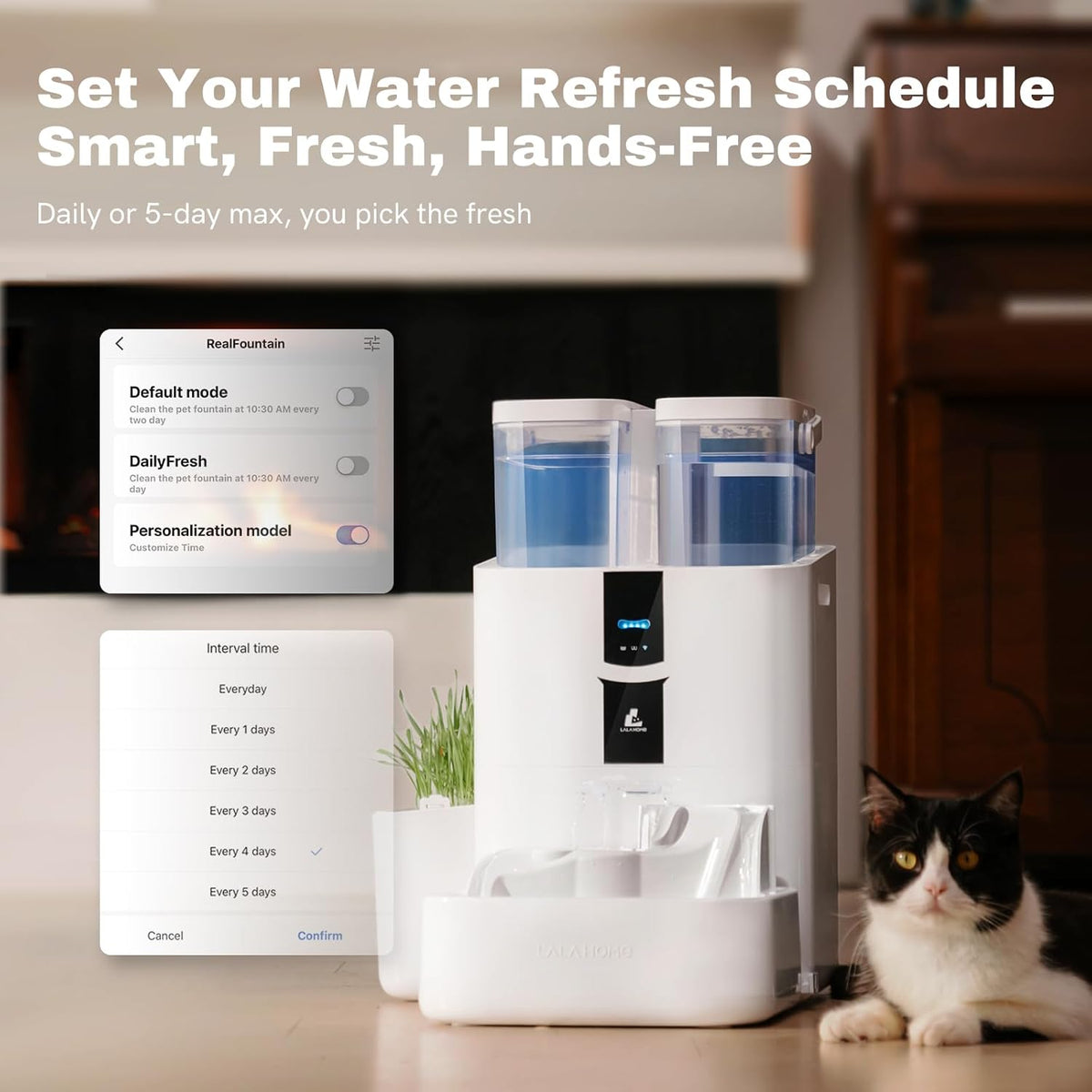 DailyFresh Cat Water Fountain 10L/338 oz Self Refilling, Pet Drinking Fountains for Dogs Indoor