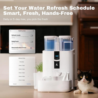 DailyFresh Cat Water Fountain 10L/338 oz Self Refilling, Pet Drinking Fountains for Dogs Indoor