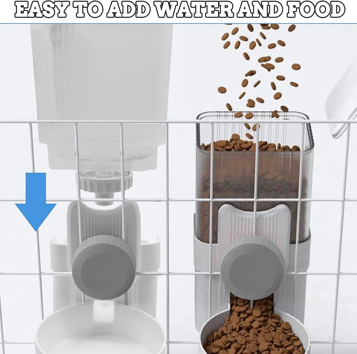 kathson Rabbit Gravity Auto Feeder Set 35oz Hanging Automatic Food Water Dispenser Cage Automatic