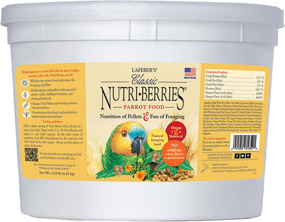 LAFEBER'S Classic Nutri-Berries Pet Bird Food, Made with Non-GMO and Human-Grade Ingredients, for