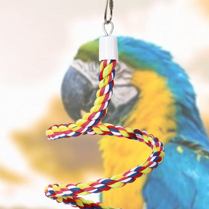 2Pcs 63'' Bird Rope Perches Birdcage Swing Toys 100% Cotton Natural Bird Perch Peck/Chewing with