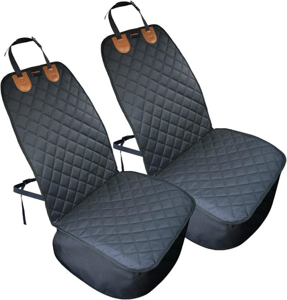 Paw Jamboree 2PCS Dog Car Front Seat Covers Scratch-Proof Pet Car Seat Cover Non-Slip Car Seat