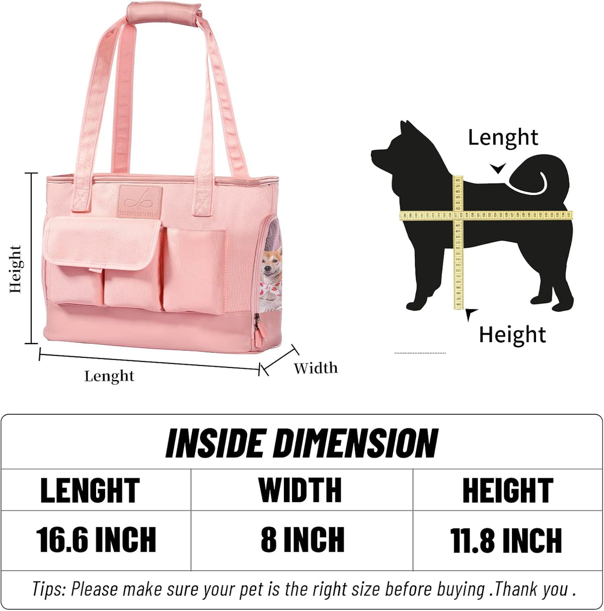 Dog Carrier, Cat Carrier, Pet Carrier, Foldable Waterproof Premium PU Leather Oxford Cloth Dog