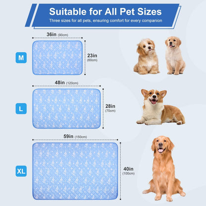 MH MYLUNE HOME Dog Cooling Mat 36x23 Inch - Arc-Chill Cool Fiber, Endothermic Color Changing Pet