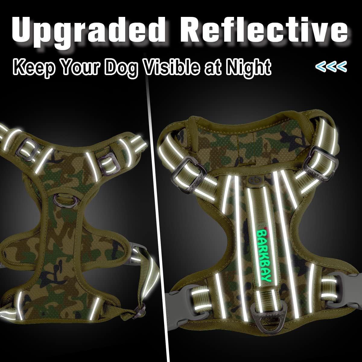 BARKBAY Dog Harness No Pull with ID Tag Pocket - Heavy Duty, Reflective, Easy Control for Large
