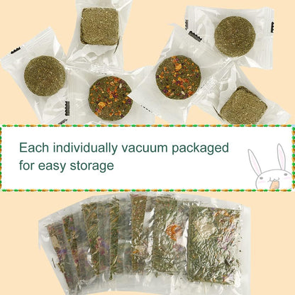 Abizoo Rabbit Treat,Natural Molar Timothy Hay Herbal Floral Scent Snack Chew Toys Gift for Bunny
